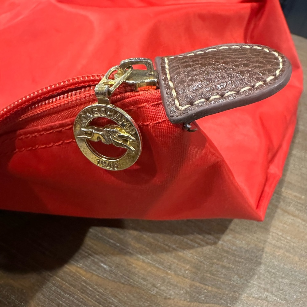 Red Medium Le Pliage Longchamp with Short Straps - Picture 7 of 9